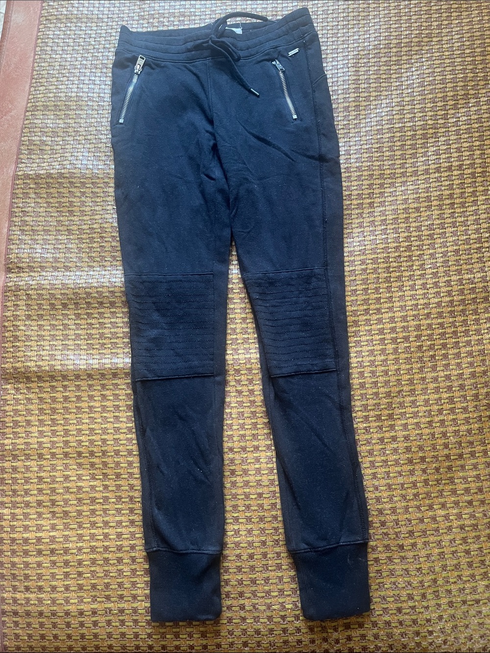 Hollister Black Rib-Panel Jogger Leggings